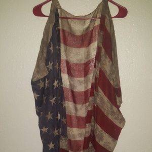 Sheer american flag kimono